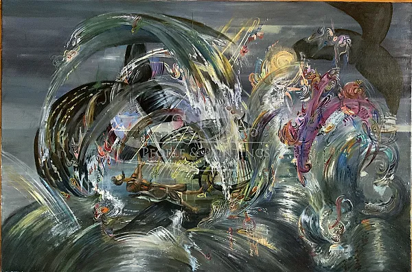 Jonah in the belly of the whale,