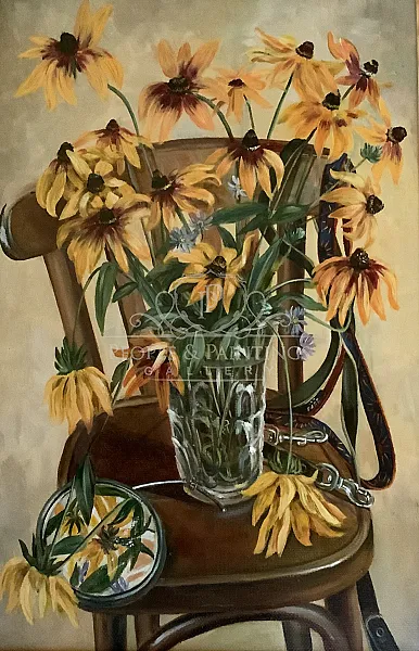 Still life with a leash and ruddbecks