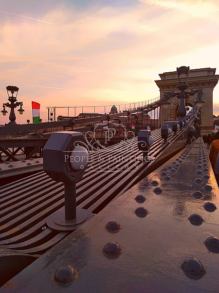Sunset from the Chain Bridge in Budapest