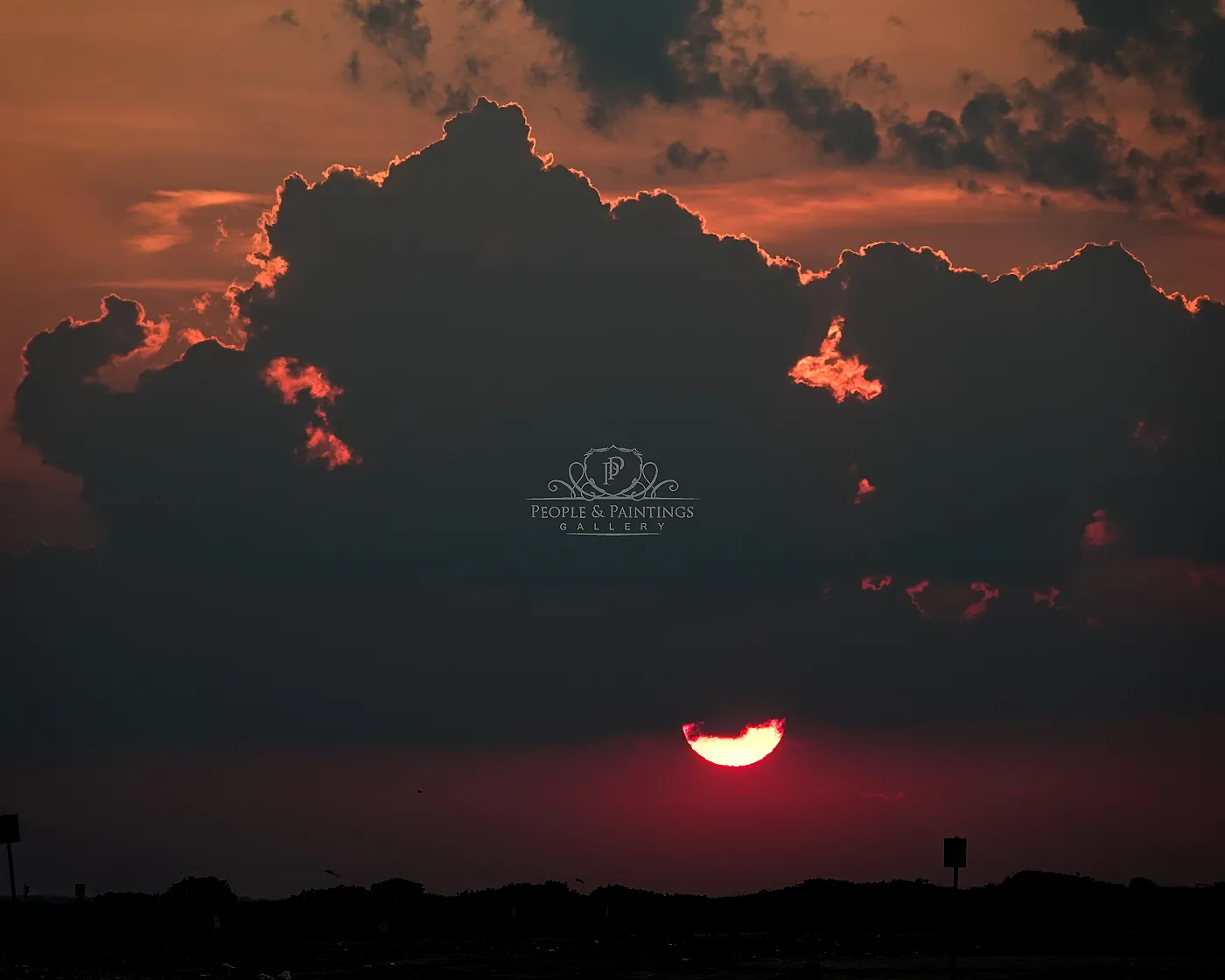 Sunset in clouds.