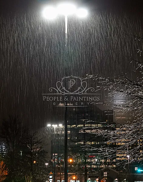 Night rain and street light
