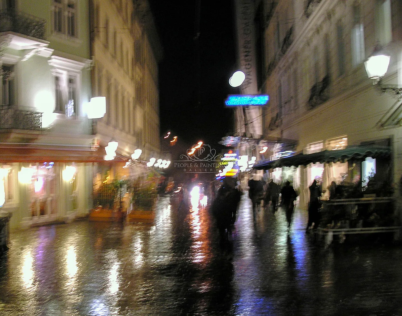 Night street in rain