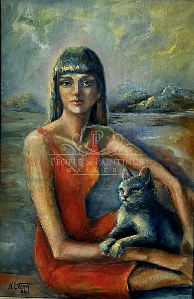 Woman with a cat