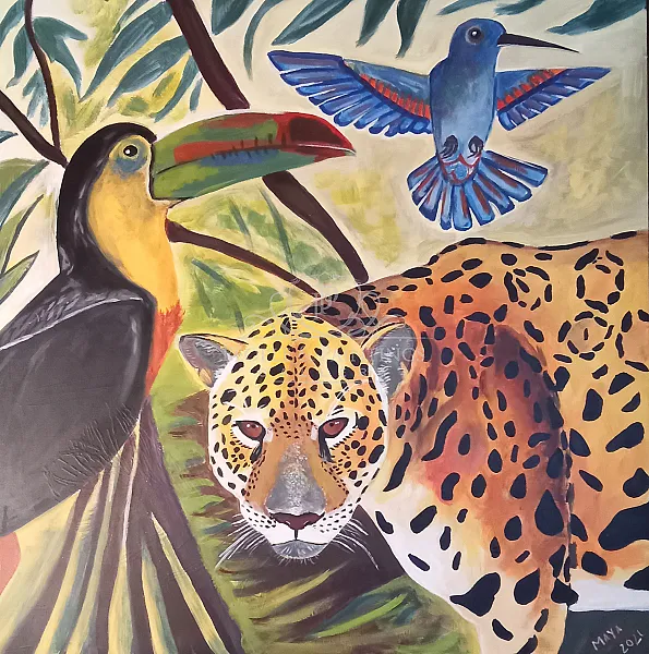 Jaguar, hummingbird, and toucan: Indigenous symbolism