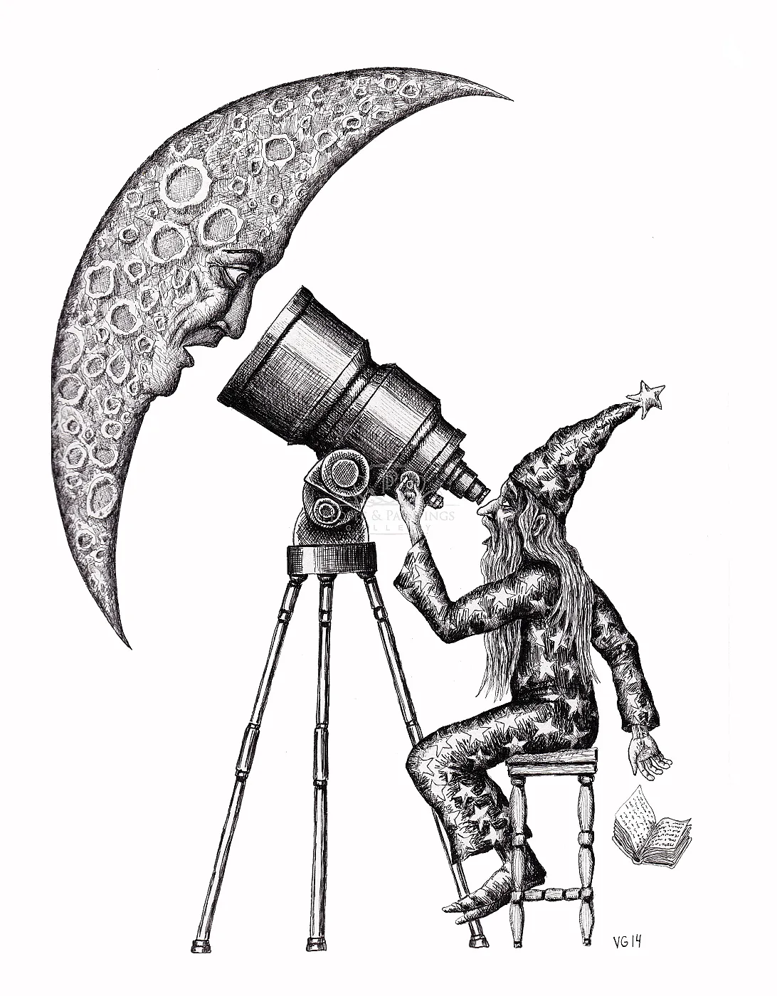 Astronomer and Moon