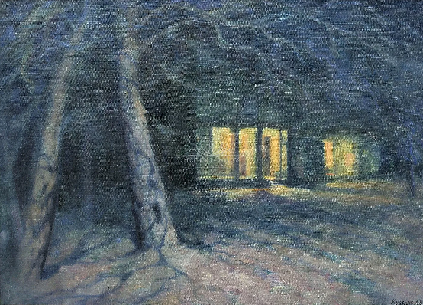 Snow at night