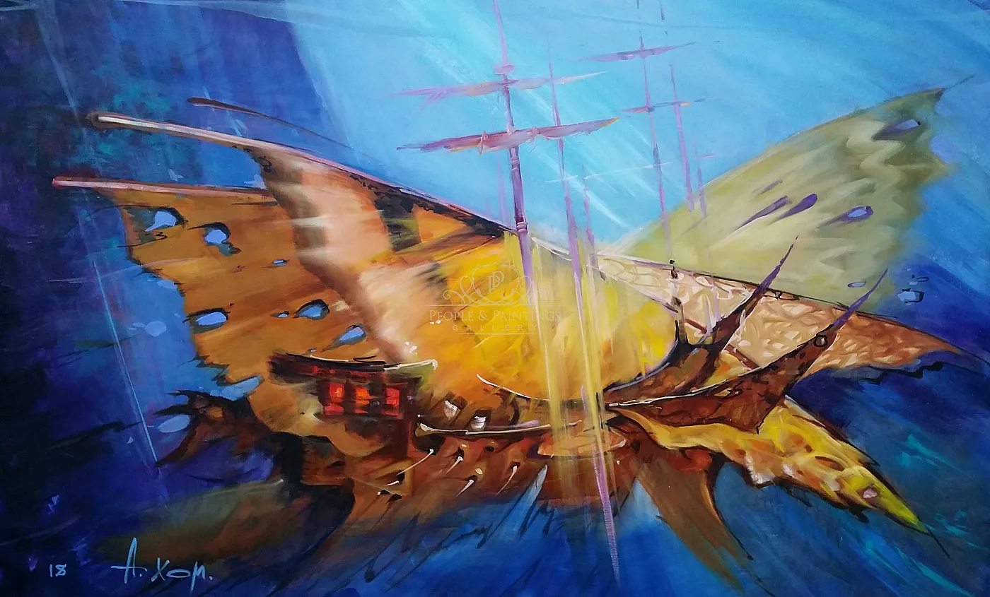 Flying over the sea