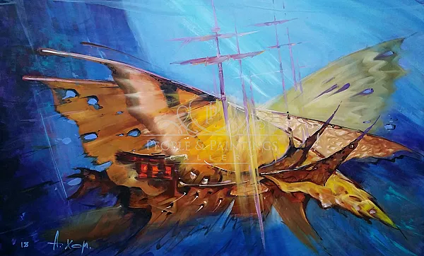 Flying over the sea