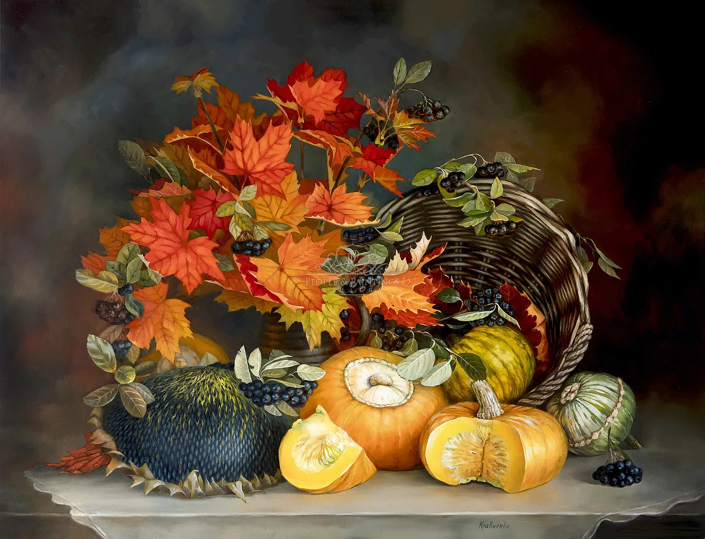 "Still Life with maple leaves"