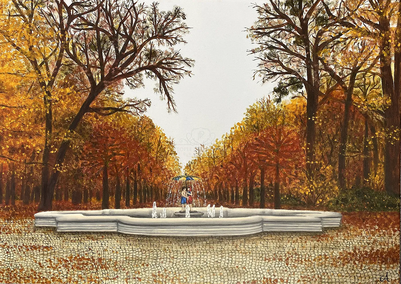 Fountain "Hansel and Gretel" in Autumn