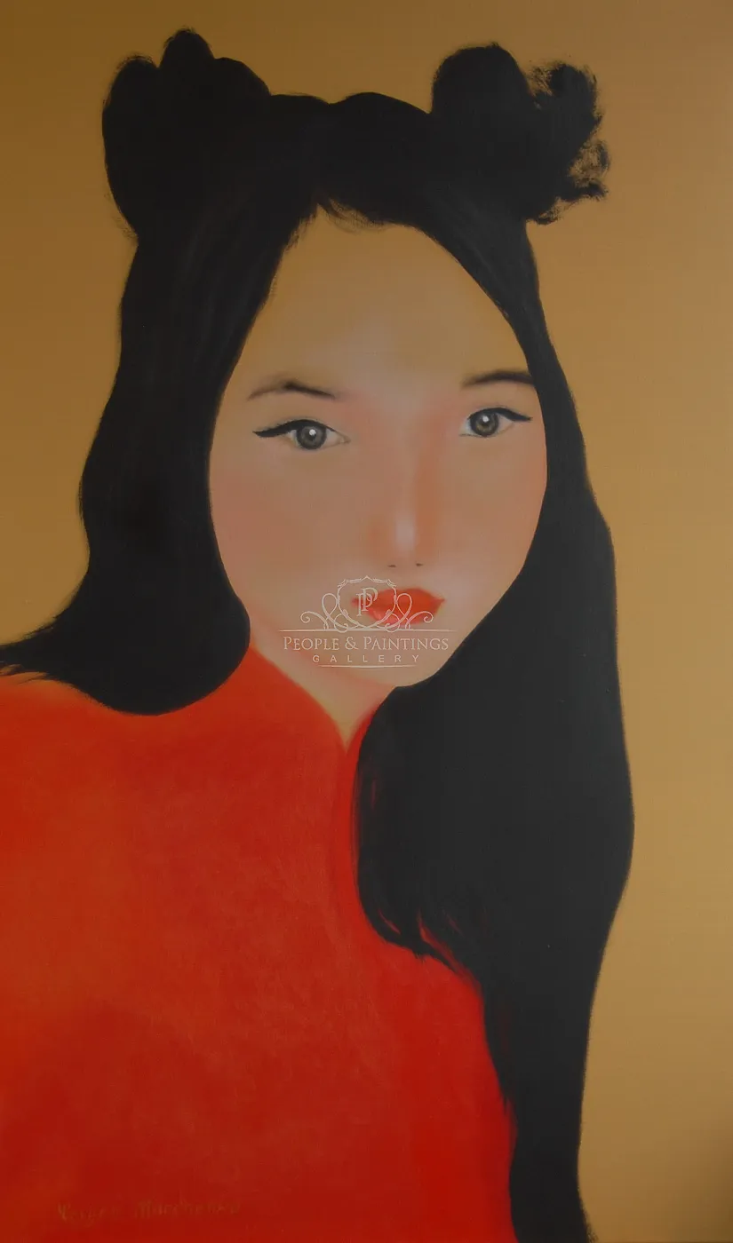 Young girl in red.