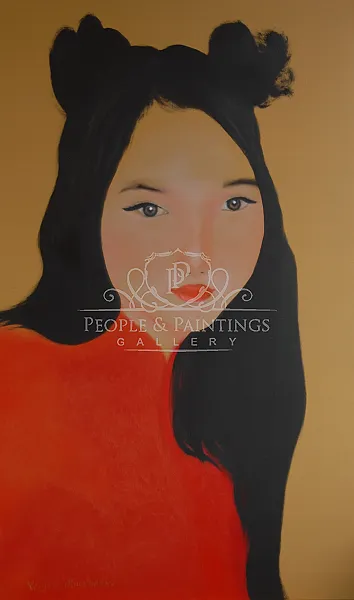 Young girl in red.