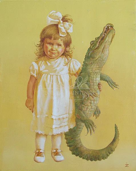 Girl with a crocodile