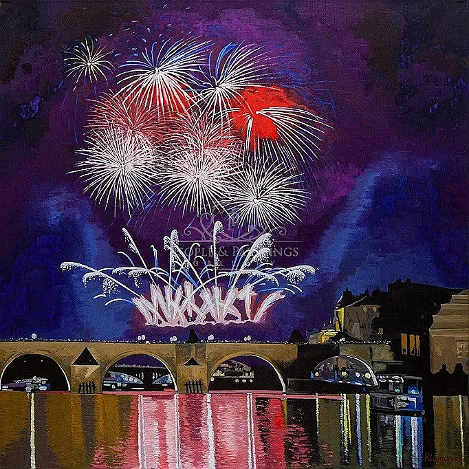 Fireworks. New Year. Prague