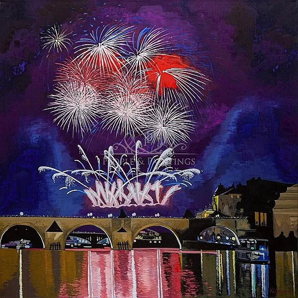 Fireworks. New Year. Prague