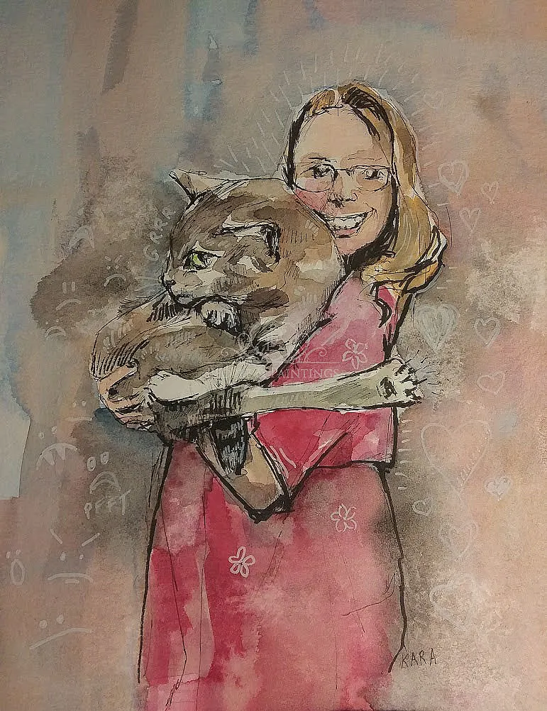 Girl: Exuberant, Cat: "Put Me Down, Put Me Down, Put Me Down"