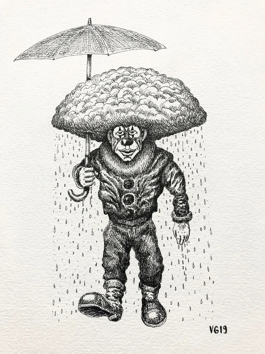 Clown and Umbrella